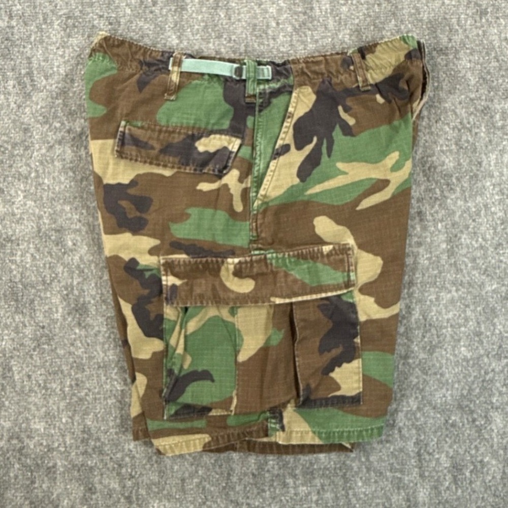 US Military Vintage BDU Cargo Shorts Medium Regular Woodland Camo Combat